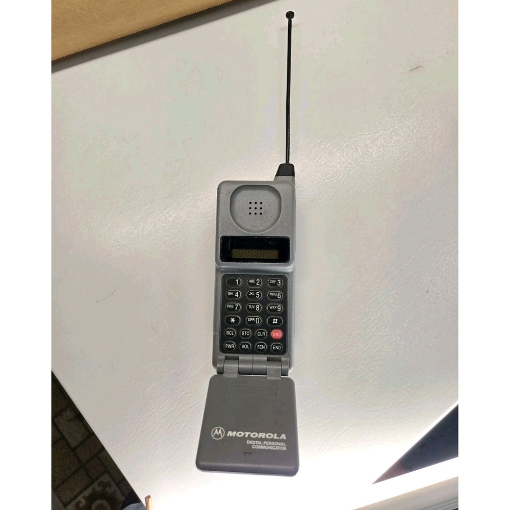 Vtg 90's Motorola Digital Personal Communicator Original Flip Phone Mobile Brick